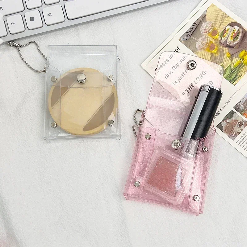 Small Transparent Bag Keychain Coin Purse Pvc Clear Mini Purses Kids Girls Key Lipstick Earphone Coin Storage Bags Wallet Pouch