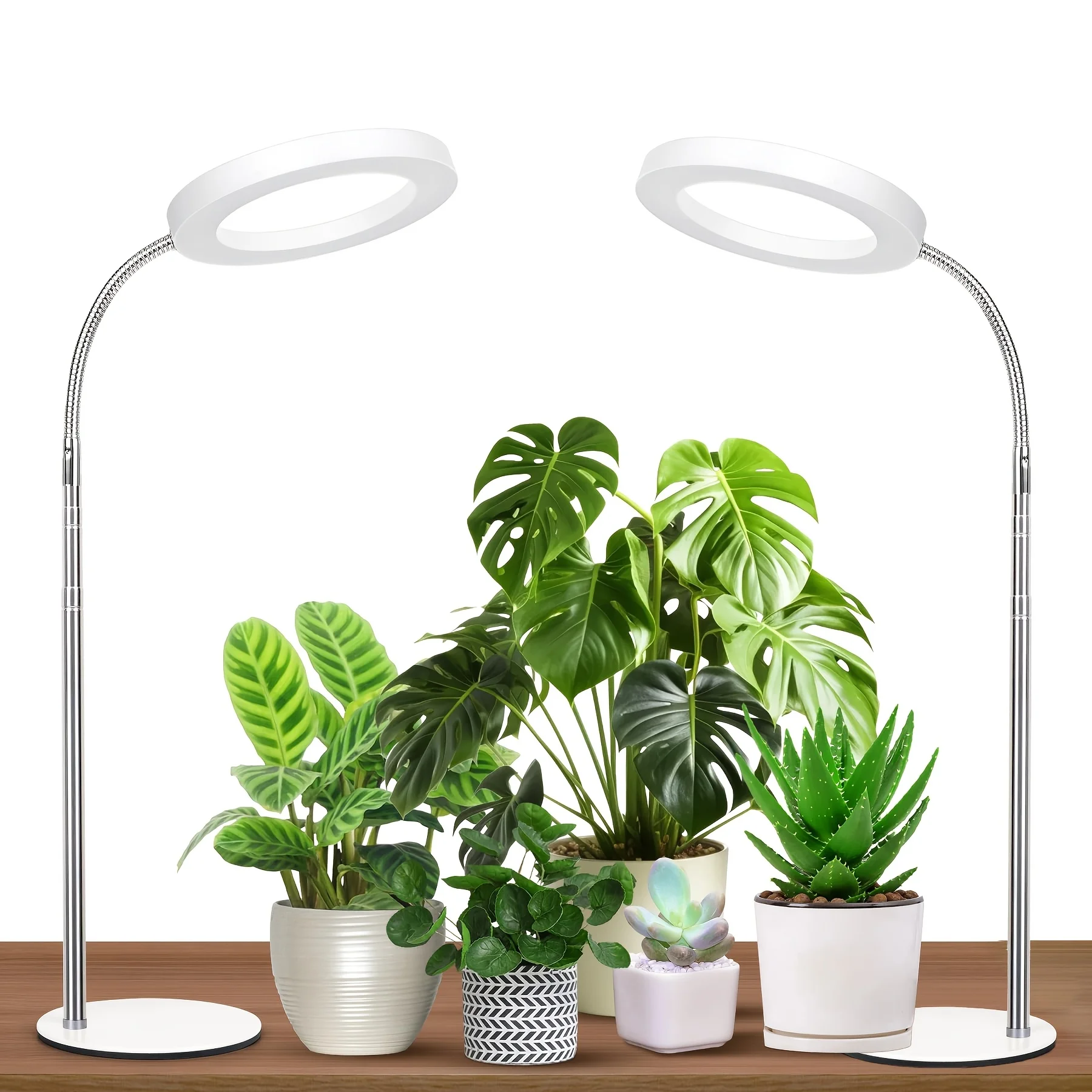  72LED Full Spectrum Grow Light with Pedestal, Auto Timer (3/9/12H), 10 Dimmable Levels, Height Adjustable for Indoor Plants,