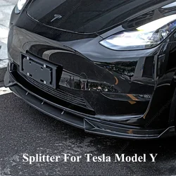 Front Bumper Lip Splitter Chin Diffuser BodyKits Spoiler Deflector Tuning For Tesla Model Y 2018 2019 2020 2021 2022 2023 2024