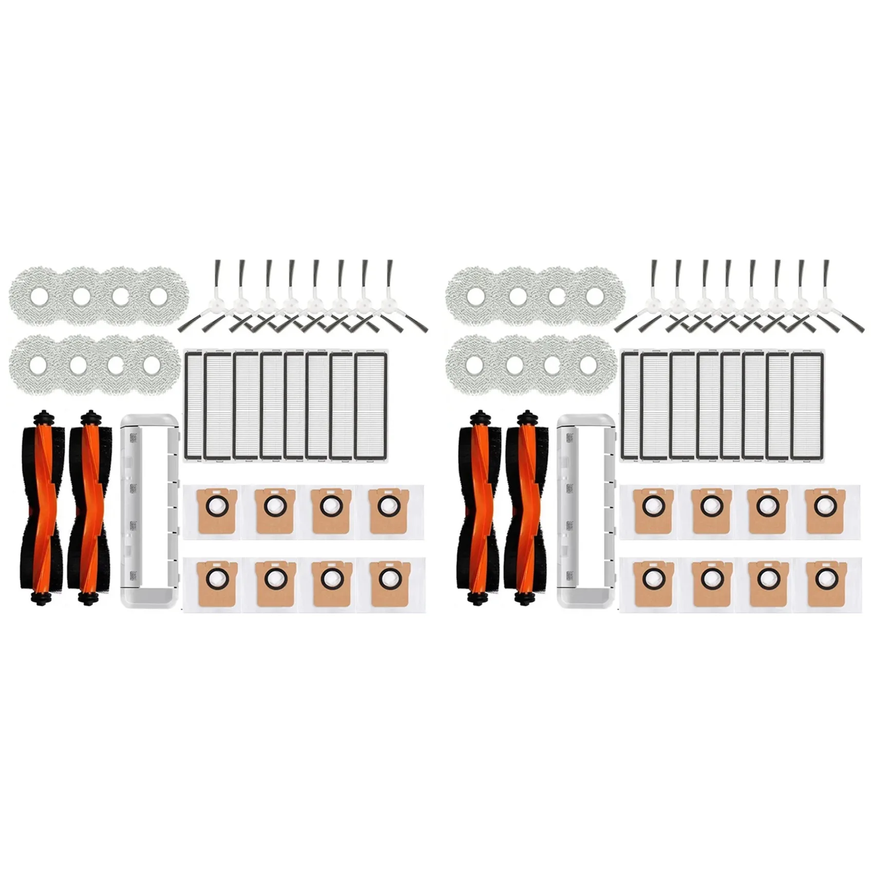 

【НОВЫЙ ГОД】2 комплекта для робота-пылесоса Xiaomi X20+, X10+ / X20 Plus, X10 Plus: основная и боковые щетки, HEPA-фильтр, салфетки для влажной уборки, мешки для сбора пыли