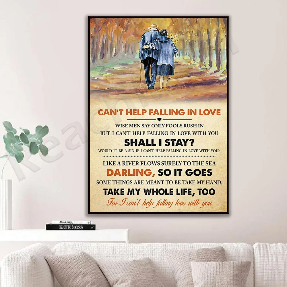 Can't Help Falling In Love Song Lyrics Poster Wise Men Say Only Fools Rush In Poster Home Living Decor Poster