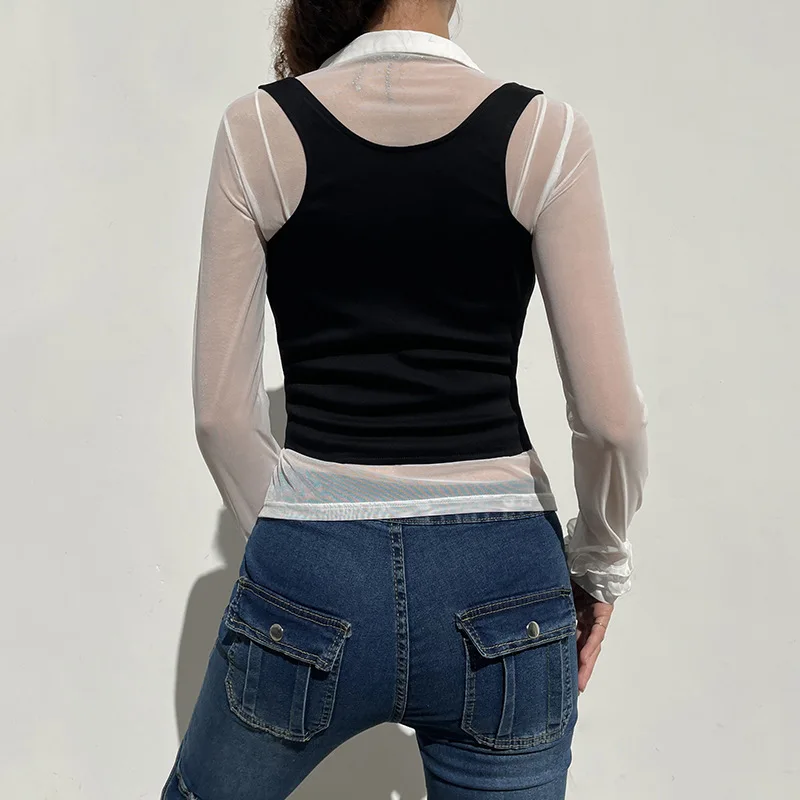 Streetwear Black Sleeveless Waistcoat Vest Women Button Front Slim Corset Vest Casual Versatile Layer Crop Tank Top