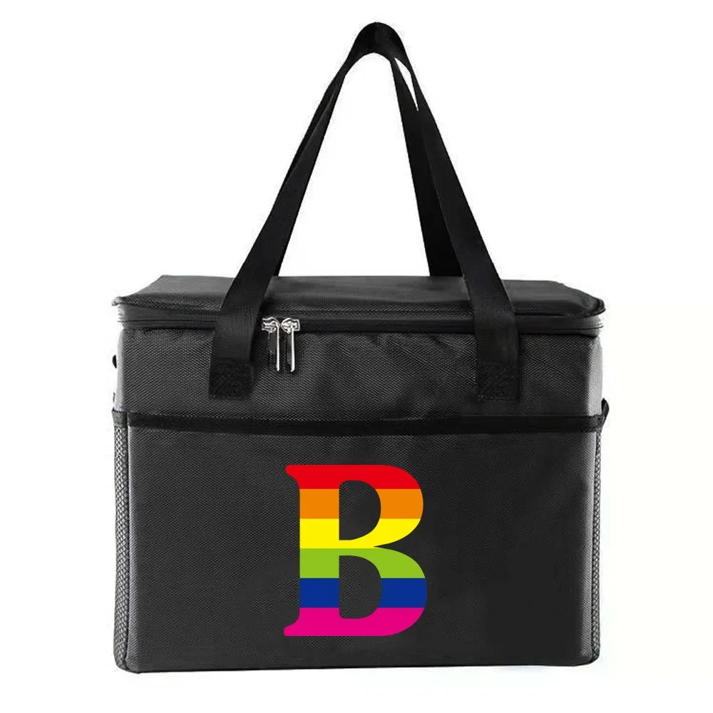 Thermal Bag Portable Lunch Bags Insulation Cooler Bag for Women Lunch Box Printing Rainbow Series Travel Picnic Food Storage