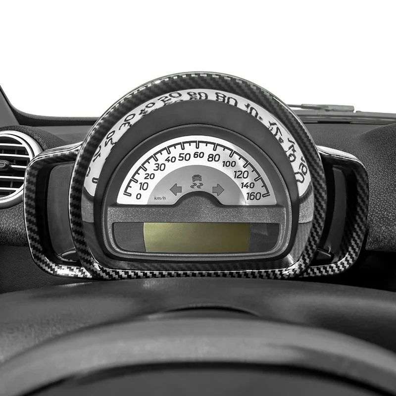 Car Interior Speedometer Tachometer Decoration Cover Trim For Smart 451 Fortwo Center Console Dashboard Panel Frame Stickers