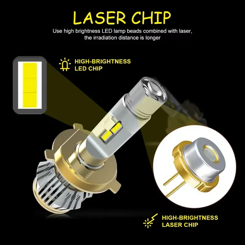 Hot Sale 630m Fan Cooling High Low Beam Spot Light Auto Car Bulb Led H7 Headlight for Audi