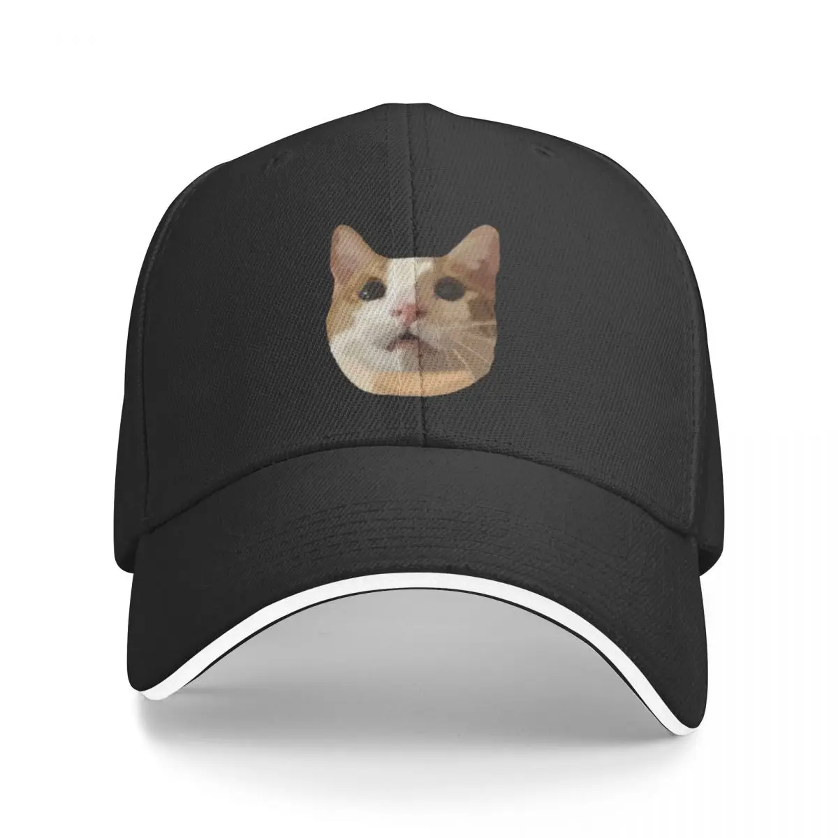 Laranja e branco gato Baseball Cap, arte gráfica um chapéu