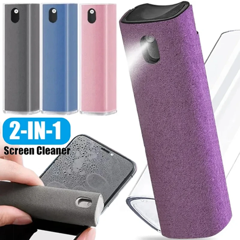 2 In1 Screen Cleaner Spray Fles Set Voor Telefoon Pc Tablet Ipad Scherm Stofverwijderaar Microfiber Ruitenwisser Doek Polish Reinigingstools