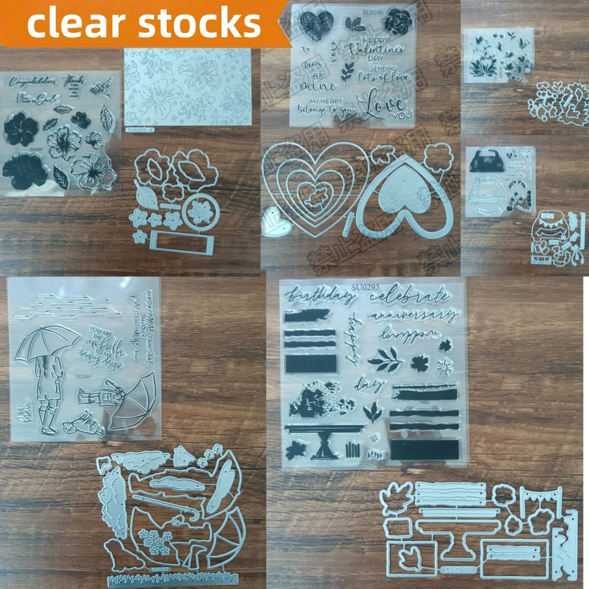 

Hearts Car Flowers Clear Stamps Metal Cutting Dies Set for DIY Making Card Scrapbook Embossed Paper Album Craft Decoration