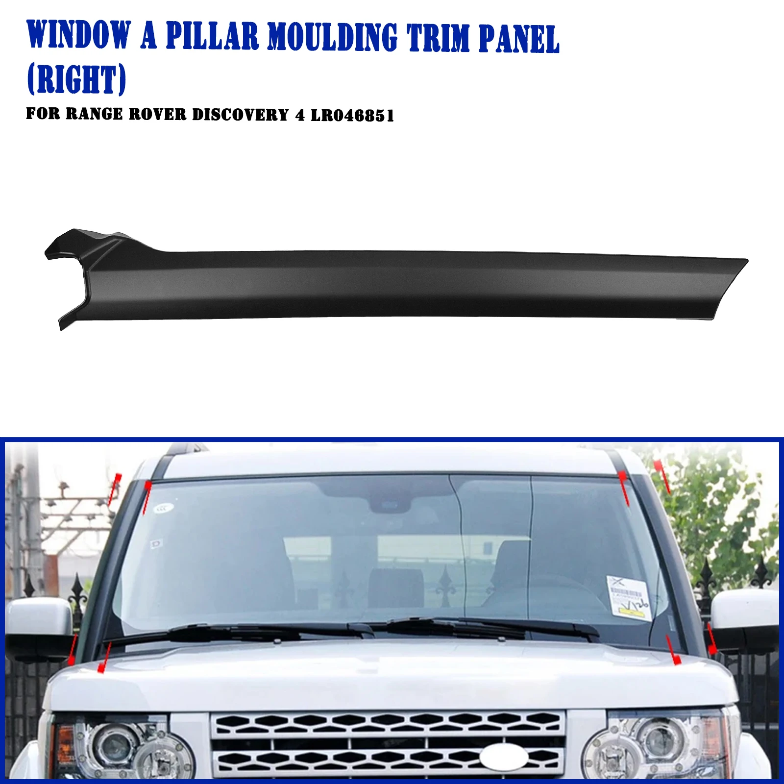 

Front Wind Shield A Pillar Trim Cover Decor For Land Rover Discovery 3 2005-2009 Discovery 4 2010-2016