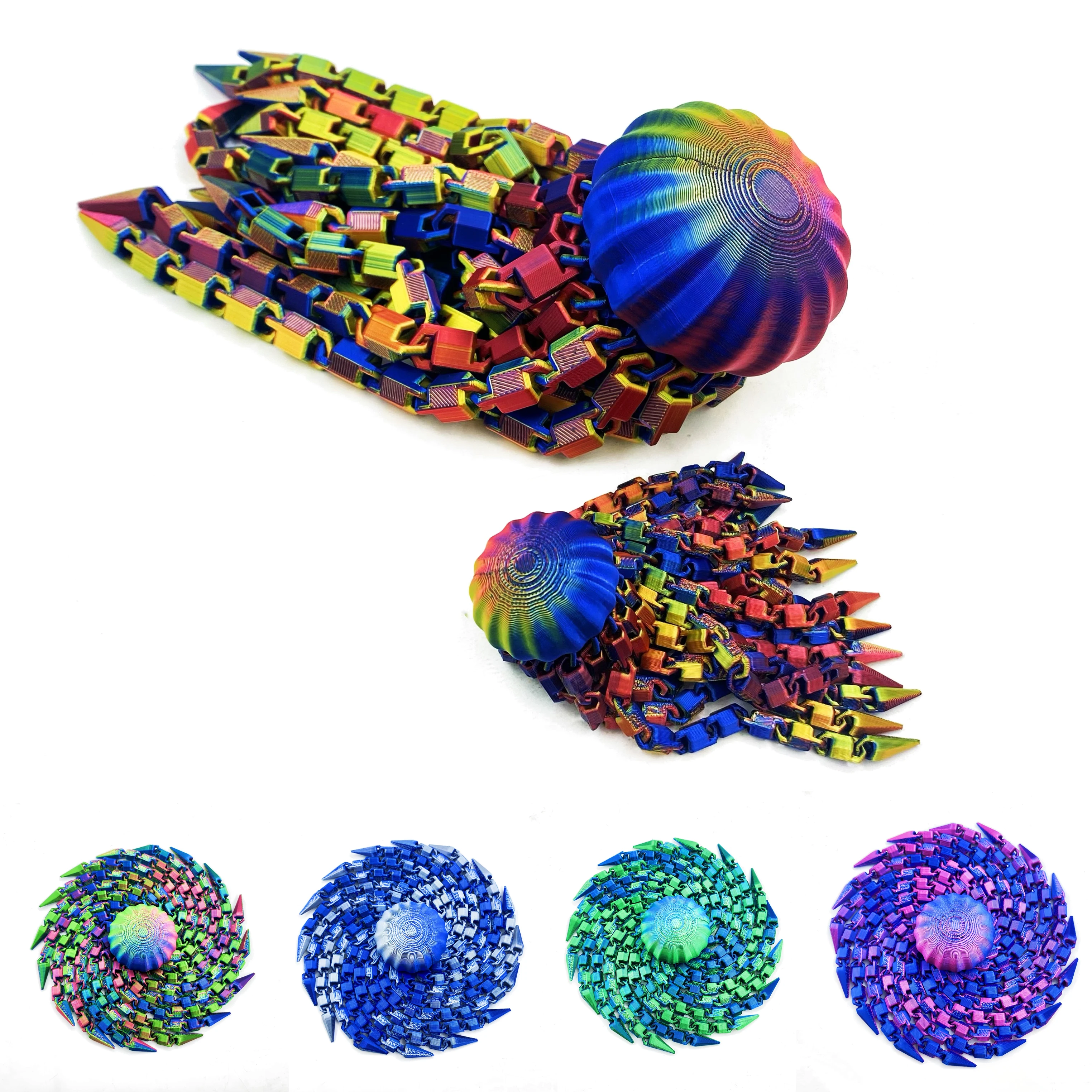 Lindo adorno de pulpo impreso en 3D con colores degradados vibrantes, regalo perfecto para Acción de Gracias y Pascua para dar a amigos