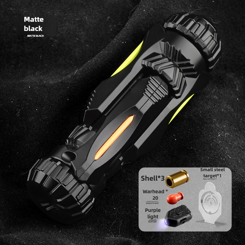 Alloy Stress Relief Launcher Mini Fingertip Spinner One Touch Fire Ejection Blaster Toy Gun Gift Set with Safe Plastic Bullets