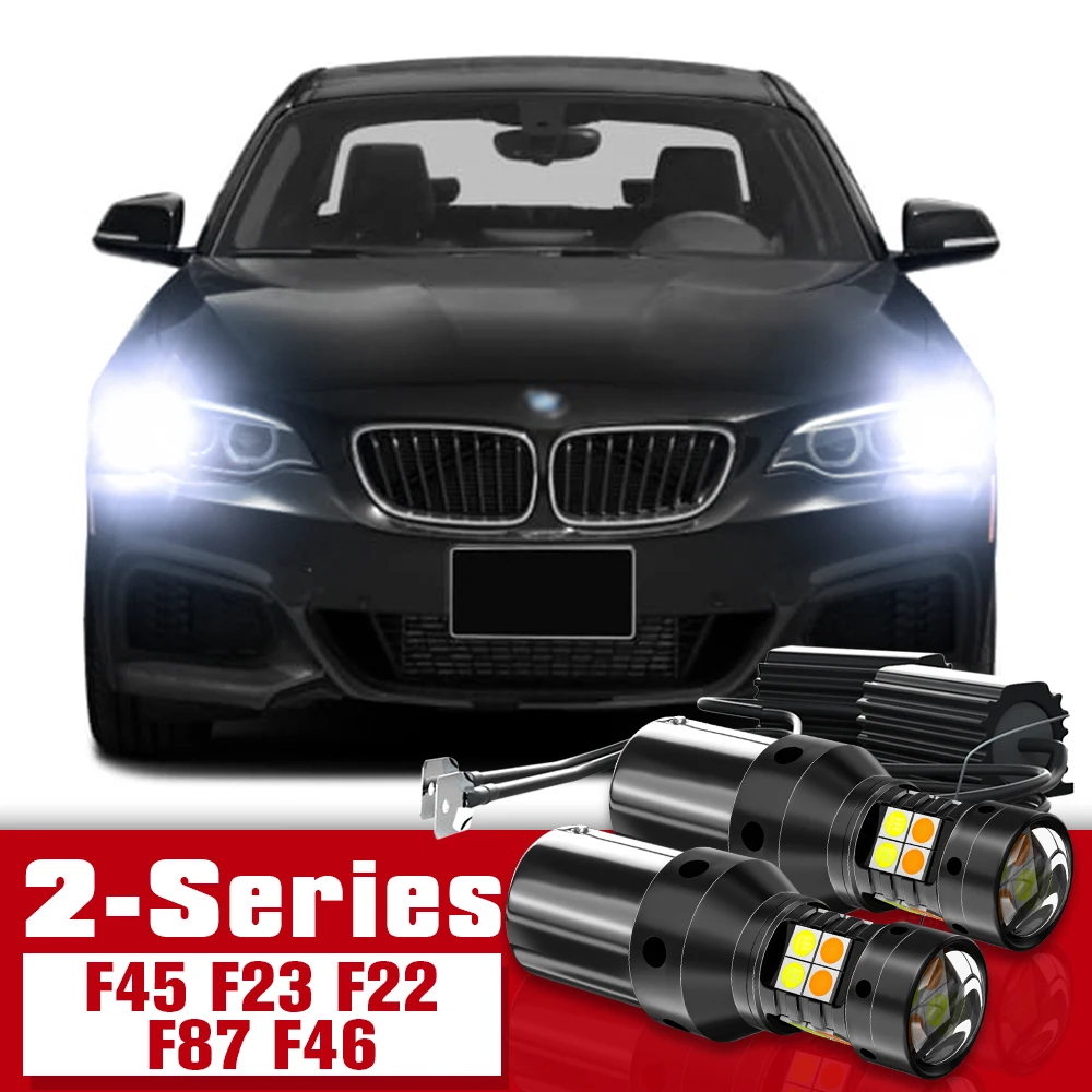 

2pcs LED Accessories Dual Mode Turn Signal+Daytime Running Light DRL For BMW 2-Series F45 F23 F22 F87 F46 2013 2014 2015 2016