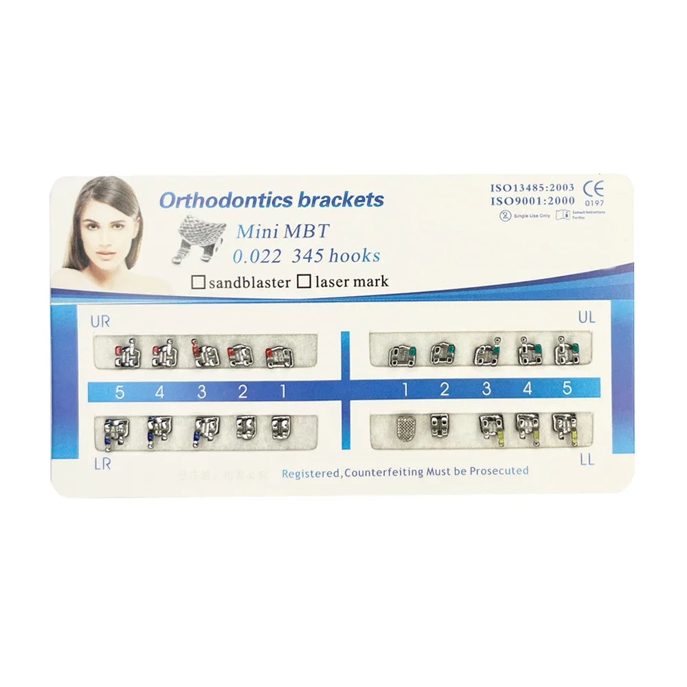 20 pz/pacco Mini Roth/MBT/Edgewise 022 Slot staffa dentista staffa metallica dentale staffa ortodontica dentale in metallo