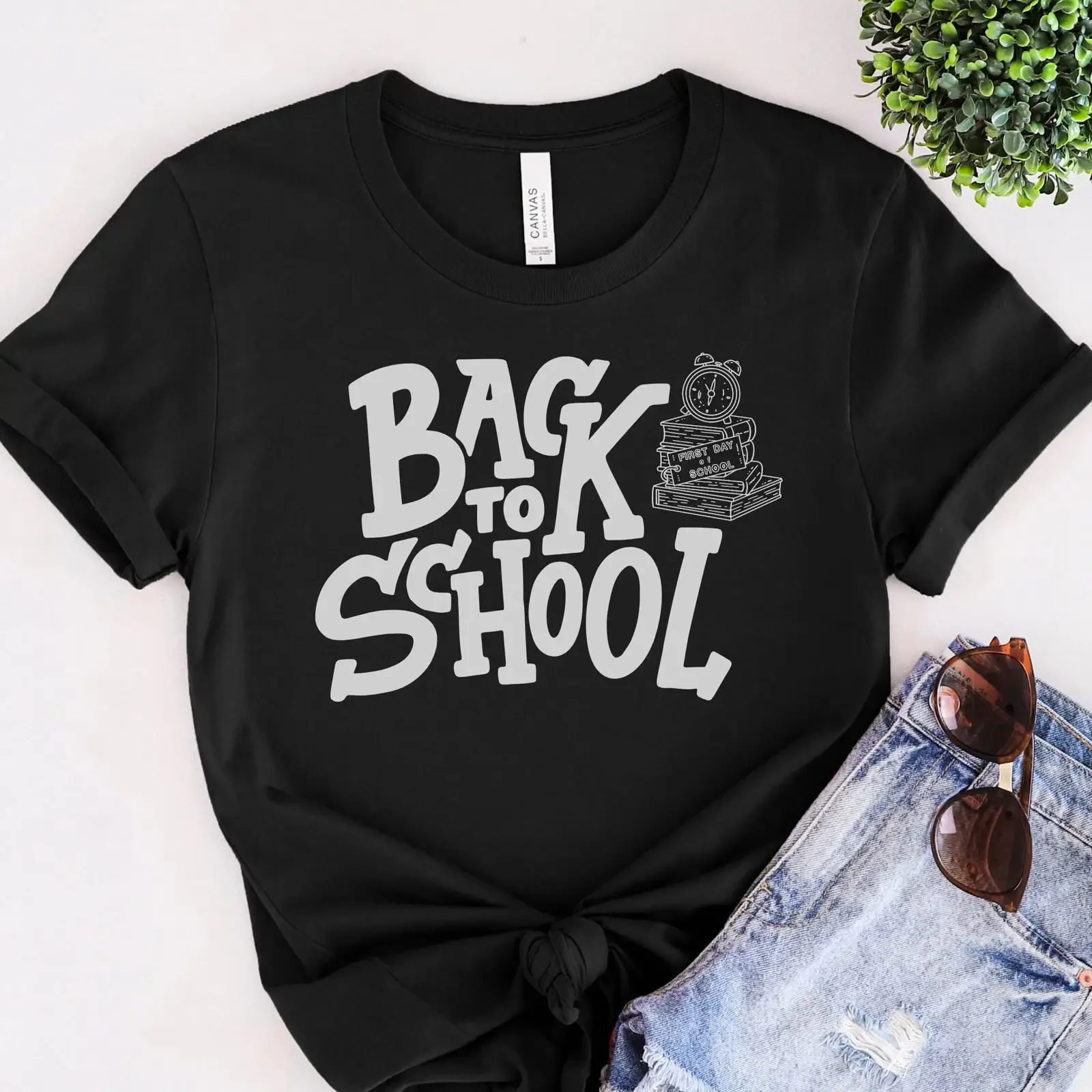 Back To School T Shirt For Teachers First Day Of Administration Principal 1st Class  vintage Washed streetwear Versatile homme