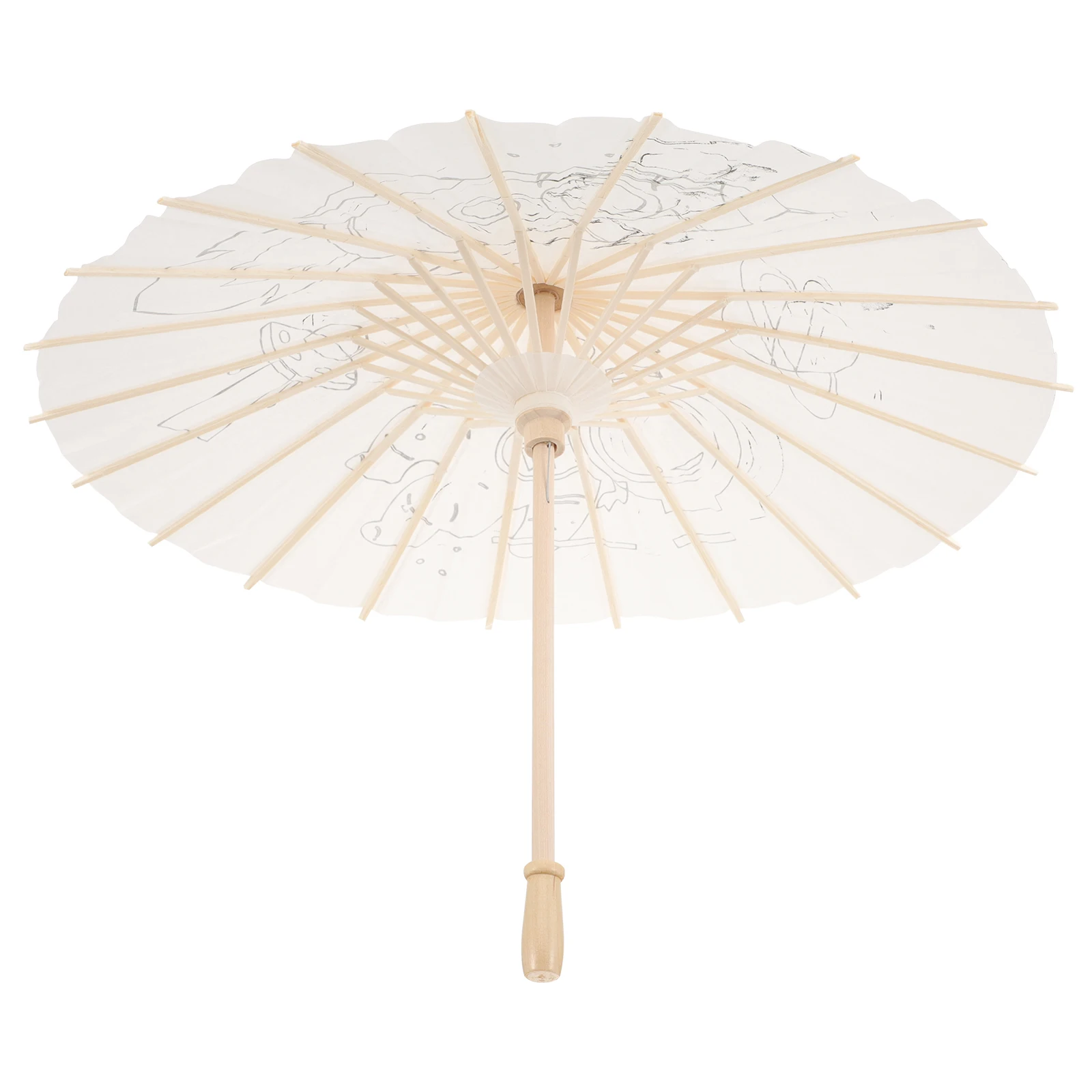 

DIY H Coloring Paper Umbrella 40cm Mini Blank Oil Umbrella for Kids Decorative Cosplay Props Safe Grip Birthday Christmas