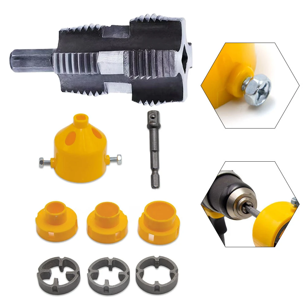 1set PVC Rohr Einfädler Kit 4-Punkt 6-Punkt PPR Wasser Rohr Innengewinde Öffner Rohr Einfädler Rohr runde Sterben Elektrische Loch Öffnen