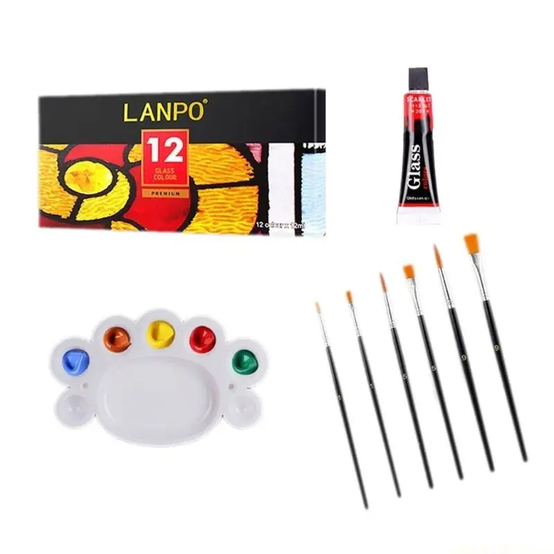 12/24 Color/set Ceramic Painting Pigment Paint Ceramic Painting Pigment Powder for Glass Cup Painting