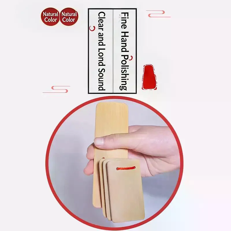 

Children Natural Bamboo Small Clapper Musical Prop 2Pcs Handheld Instruments for Classroom Stage Performance Games