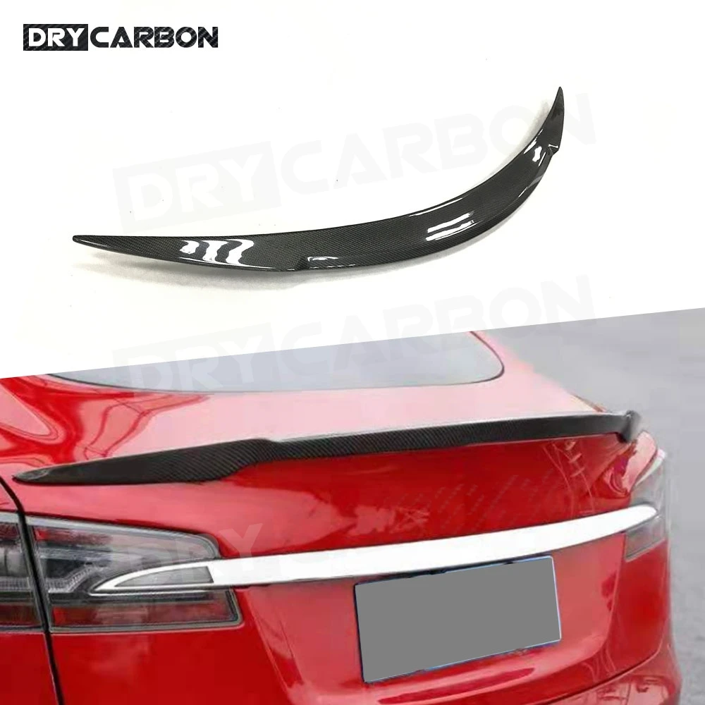 Carbon-Faser Auto-Heckspoiler für Tesla Model S Limousine 2013-2023 Heckklappen-Entenspoiler Flügel FRP