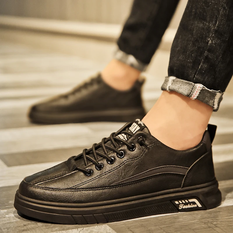 

Men's Leather Shoes Casual Comfort Slip-on Loafer Soft Board Shoes For Men Lightweight Driving Cricket Shoes