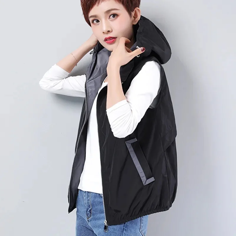 Spring Sutumn Women Fashion New Korean Splicing Vest Cardigan 2023 Middle-aged Mother Leisure Sports Ladies Vest Tide.