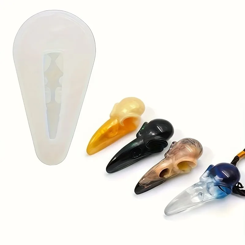

3D Raven Skull Silicone Mold Bird Skeleton Head Mold Crow Mold Halloween Jewelry Making Epoxy Resin Casting Art Jewelry Tools
