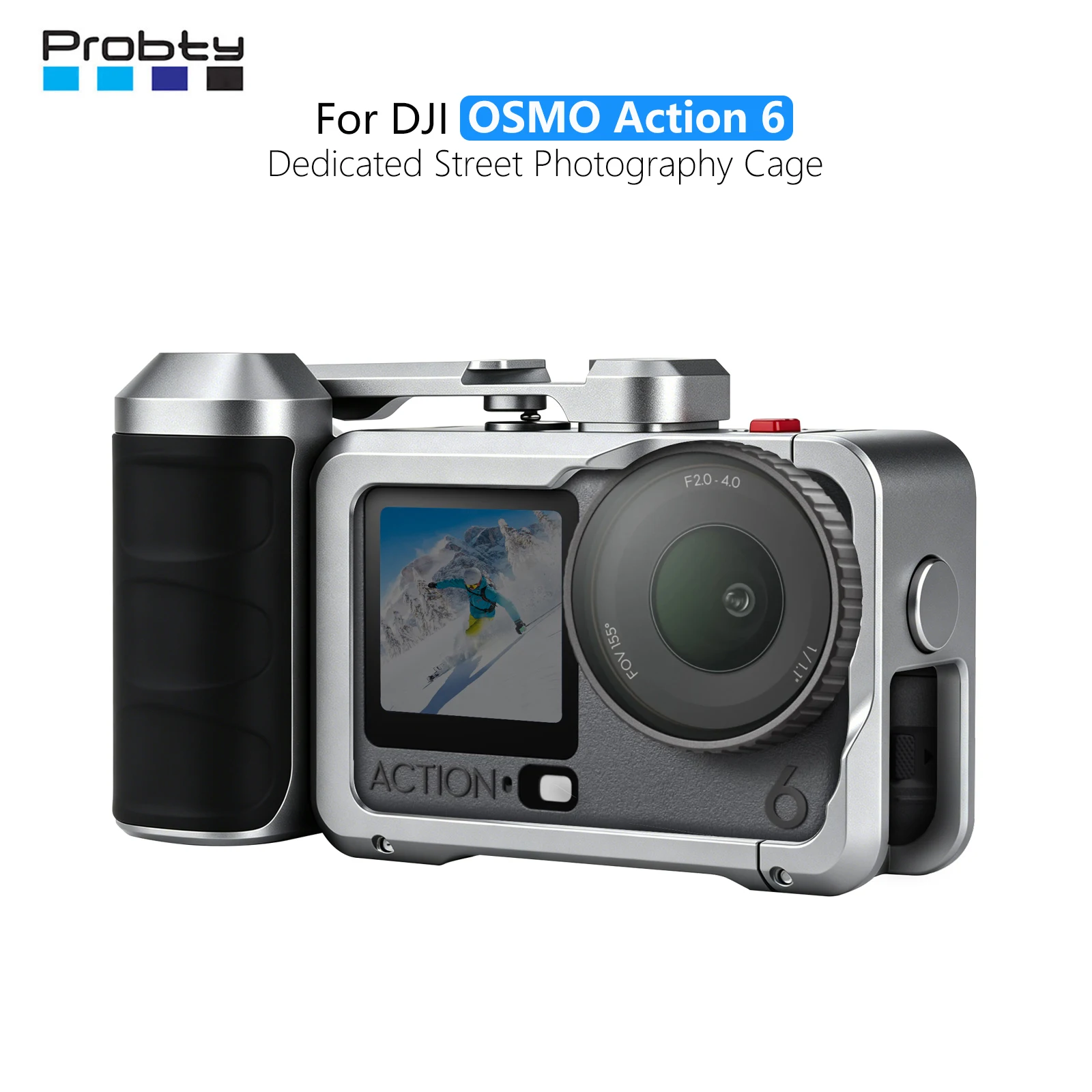 

Probty Action 6 Handle Grip Kit Metal Cage for DJI Osmo Action 6 Street Photography Grip Expansion Adapter Video Accessories