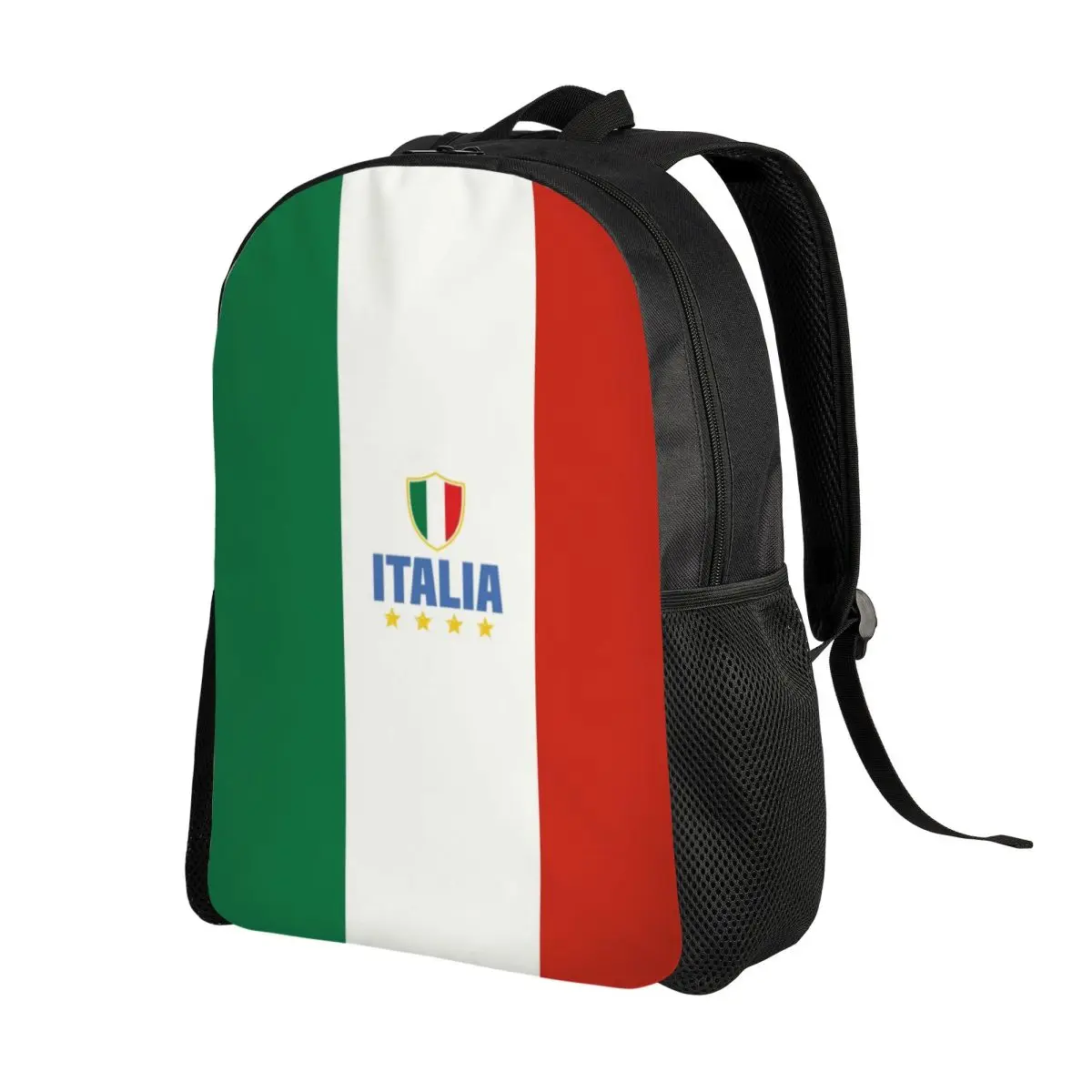 Bendera Italia ransel perjalanan pria wanita tas sekolah komputer tas harian siswa kuliah