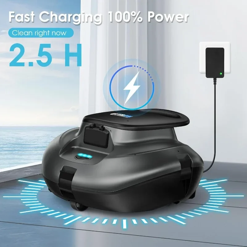 Spider Cordless Automatic Pool Cleaner Robot, Automatic Pool Vacuum with Dual Motors,for 861 Sq Ft Coverage Above Ground Pool