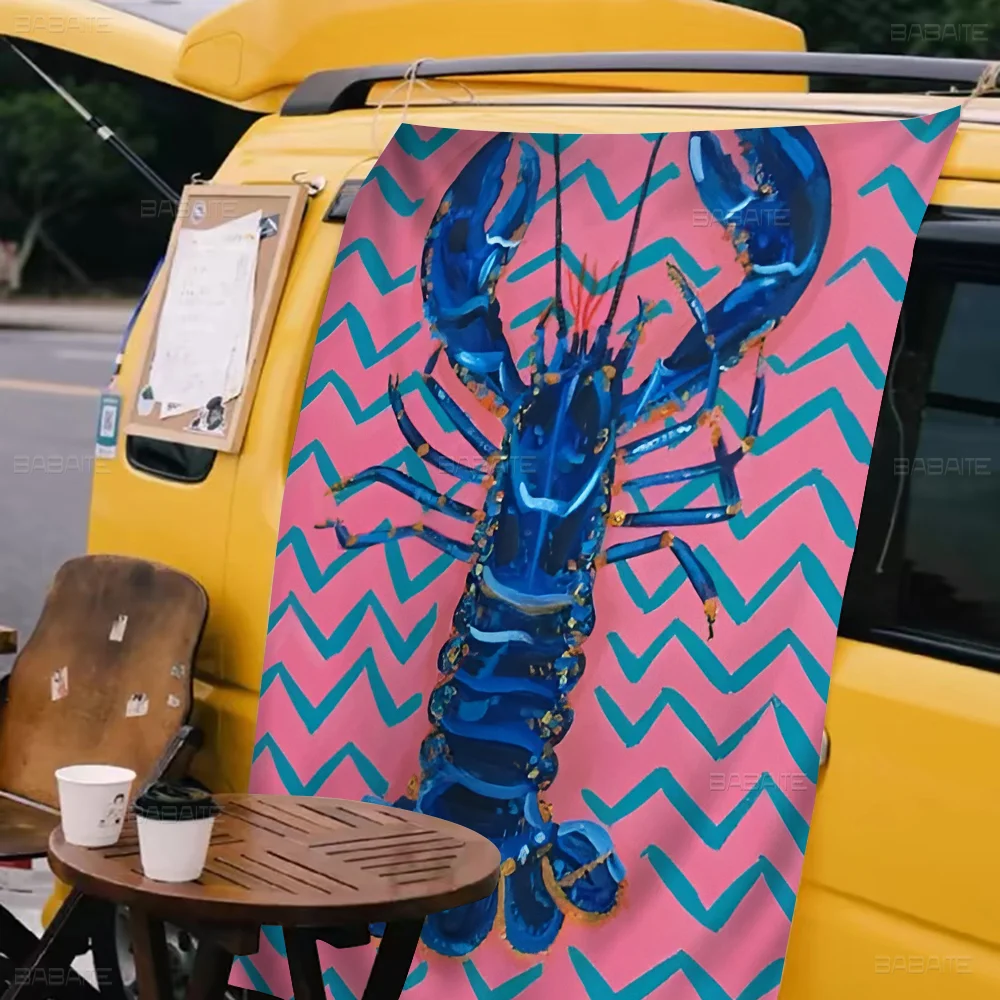 ปลาซาร์ดีนที่มีสีสันกุ้งก้ามกรามปลา Ocean สัตว์ขนาดใหญ่ Shop Art โปรโมชั่นโฆษณาบูธธธงแขวนแบนเนอร์