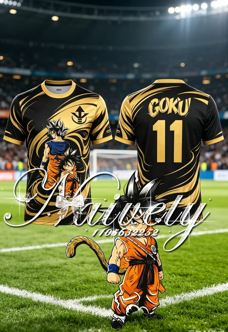 Summer Hot Sale Dragon Ball Dragon Pattern 3DPrint Soccer Jersey Quick Dry Anime T-shirt Unisex Sports Football Short Sleeve Top