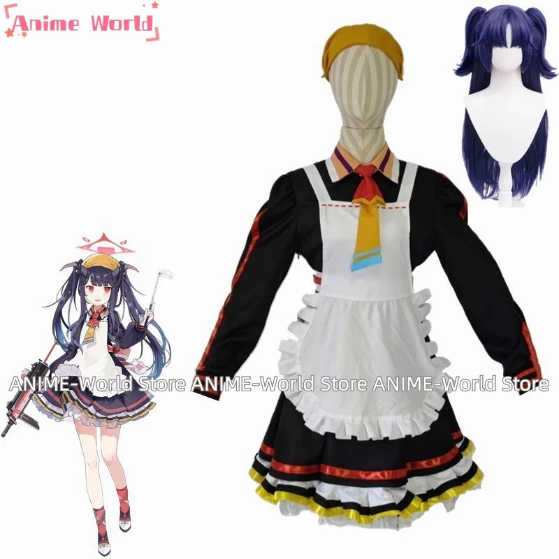 《Custom size》Anime Blue Archive Aikiyo Fuuka Game Suit Maid Dress Cosplay Costume Lovely Uniform Halloween Party Role Play