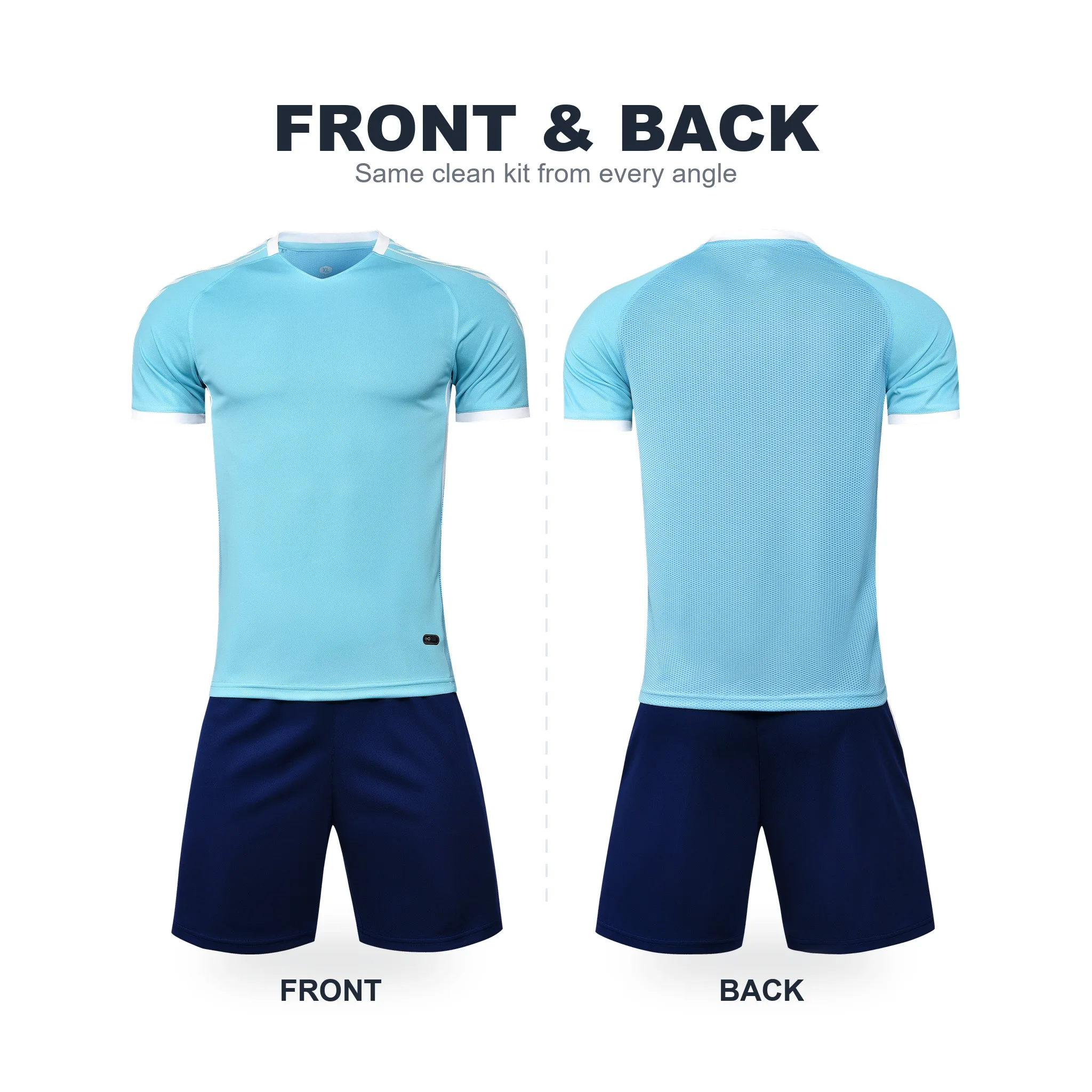 Soccer Jersey Set for Adults Kids Quick Dry Football Training Uniform Shirt and Shorts Kit Chevron Shoulder Team Sportswear