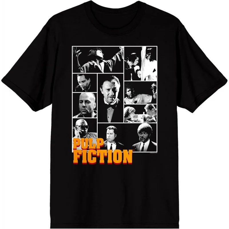 

0422 Retro movie Pulp Fiction Vintage Gift t shirt 100% cotton printed tee Crew Neck Short Sleeve Graphic clothes All size tops