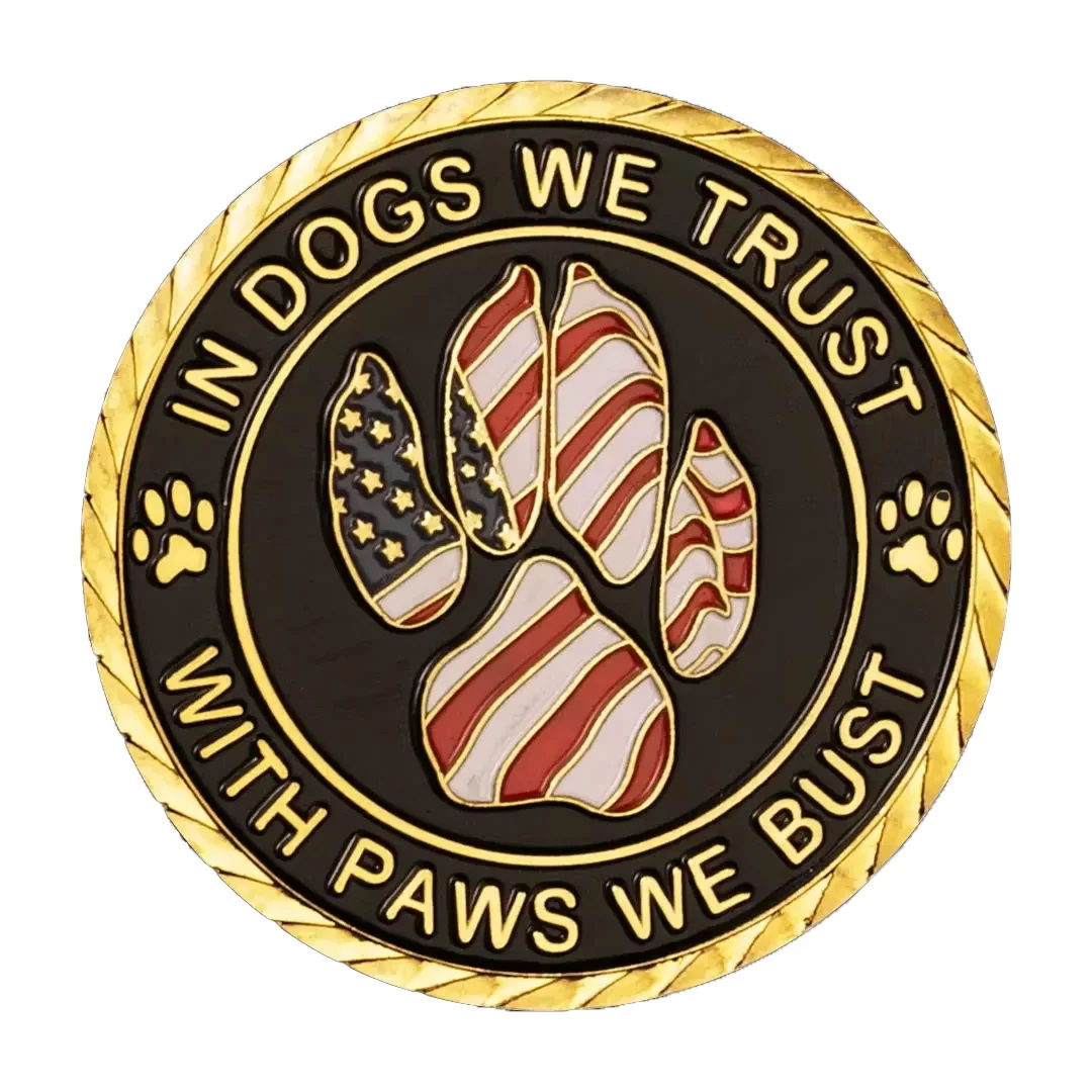 United States Police Dog K9 Gold Plated Souvenir Coin in Dogs We Trust Canine Commemorative Coins