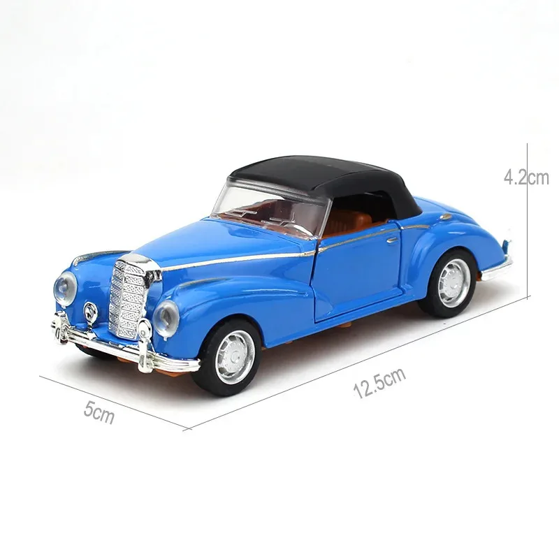 TOPMAYA Neue Oldtimer 1/32 Maßstab Modell Legierung Diecast Simulation Zurückziehen Cabrio Fahrzeug Junge Kinder Sammlung Spielzeug B086