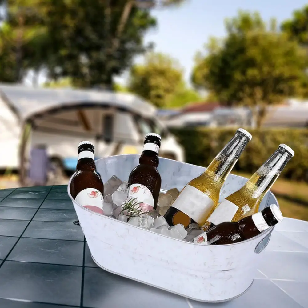 39*23cm Metal Ice Bucket Large Drink Bucket For Parties Tub For Barbecue Enthusiasts Metal Bucket For Outdoor Camping And Events