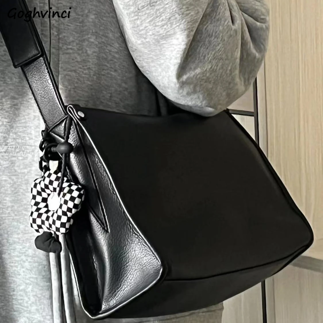 Leather Shoulder Bags Women Large Capacity Handbags Simple All-match Commuter Korean Fashion High Street Crossbody Bag Luxury