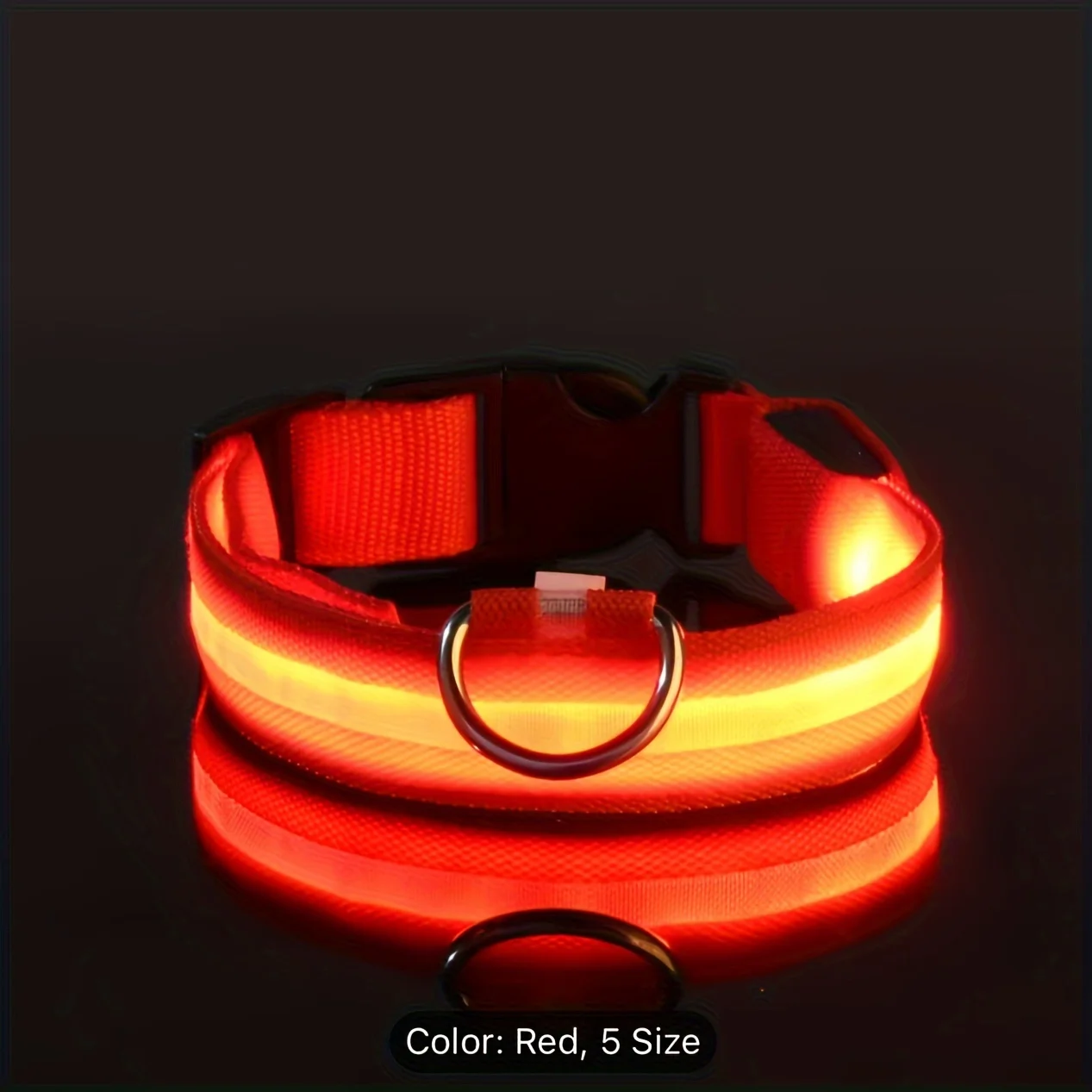 Reflective LED Dog Collar for Night Safety - Durable, Geometric Patterned, Battery-Powered, Ideal for Small/Medium Breeds