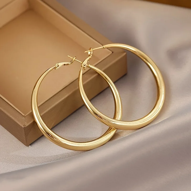 

Simple temperament exaggerated large circle earrings women's niche high-end stud earrings ear jewelry