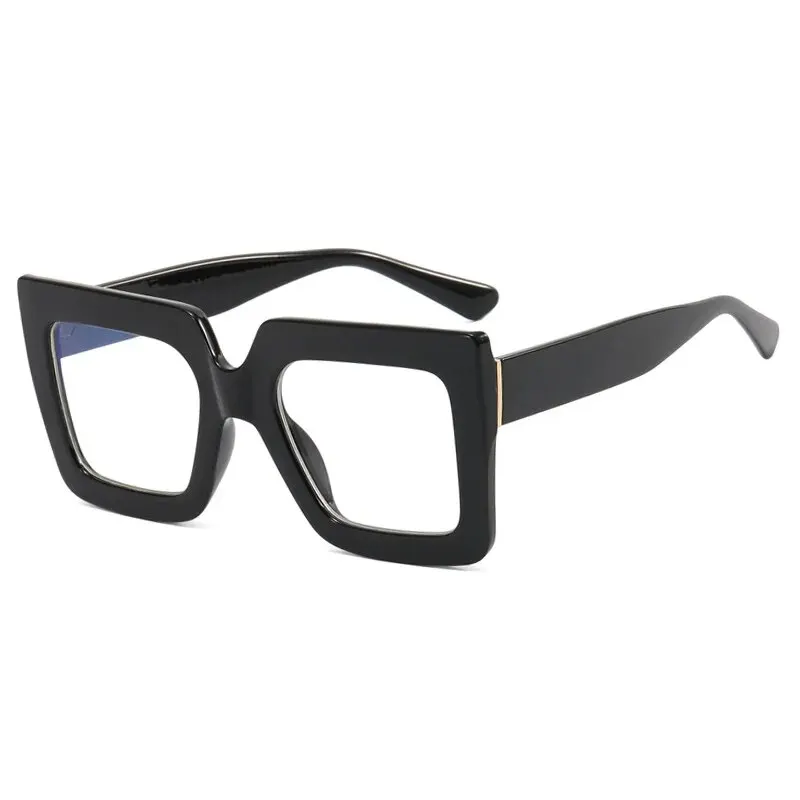 Trend Glasses Frame Square Large Frame Simple Flat Light Mirror Anti-blue Light Ins Concave Shape Glasses Frame Woman image 5