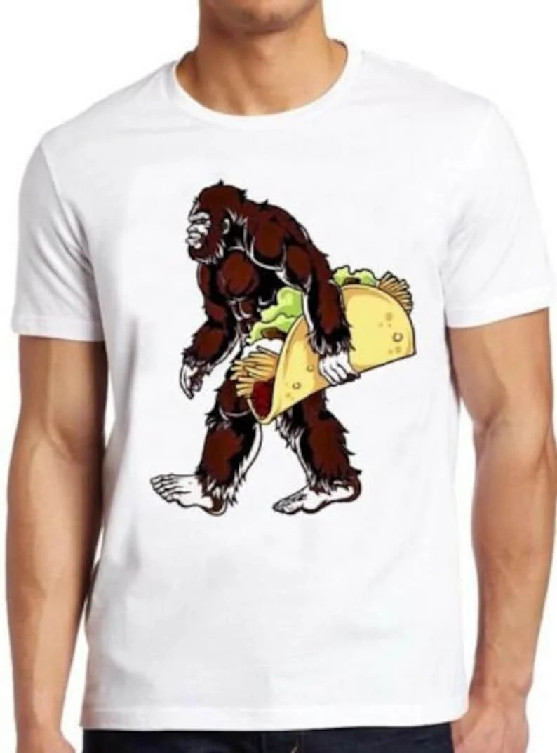 

Bigfoot T Shirt Sasquatch Funny Camping Taco Cool Gift Tee 168