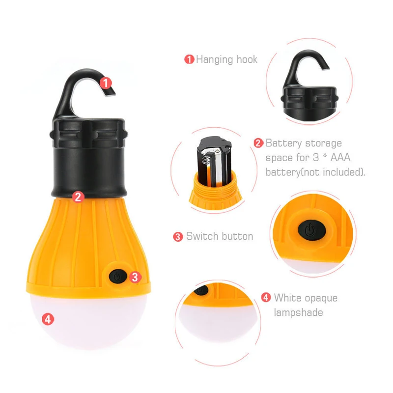 LED Camping Light Outdoor Hanging Lights Night Emegency Light Tent Light Waterproof Camping Lantern LED Lamp Bulbs