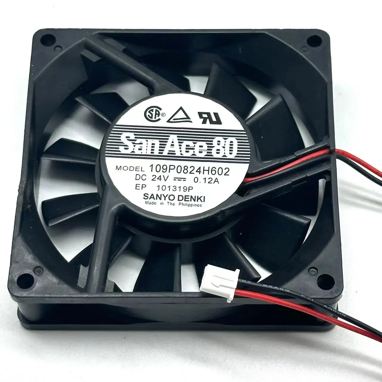 

SANYO DENKI 109P0824H602 DC 24V 0.12A 80x80x20mm 2-Wire Server Cooling Fan