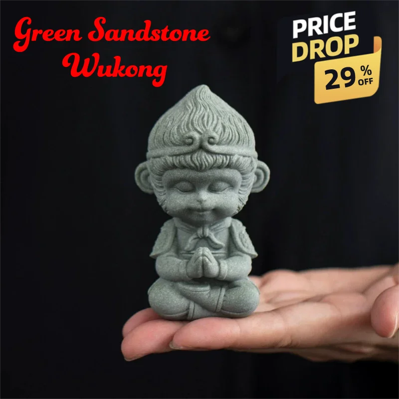 Sandstone Sun Wukong Sculptures Figurines Chinese Mythological Figures Cute Home Room Office Car Fish Tank Figurine Decoration