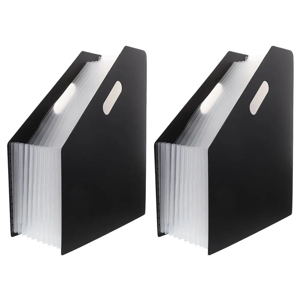 

2Pcs Accordion File Folder Organizer Small Plastic Folder for Bills Coupons Receipts Documents Desktop Organization