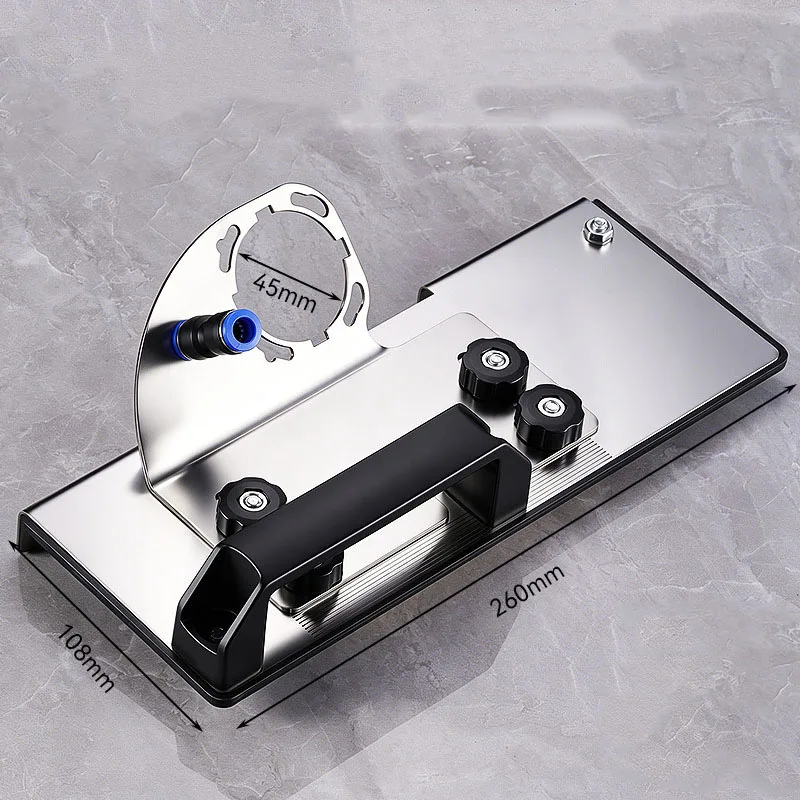 45 Degree Stone Chamfering Stand Compatible with Standard Angle Grinders Stainless Steel Body and Water Cooling Feature