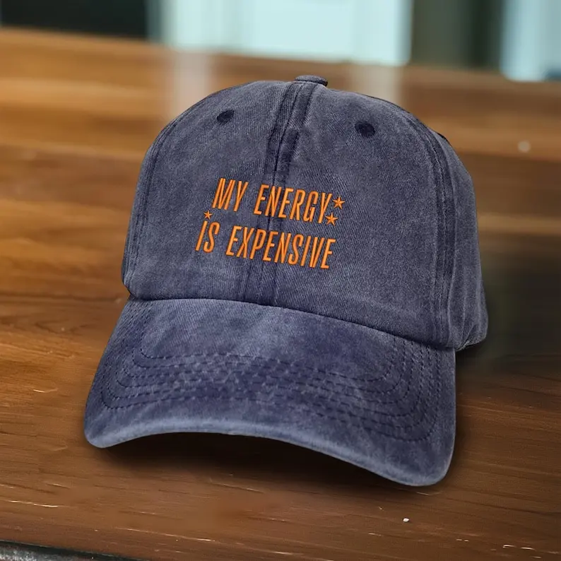 レトロな「私のエネルギーは高価です」刺繍入り帽子、エナジー野球帽、音楽愛好家への刺繍入り帽子ギフト、教師の生活帽子