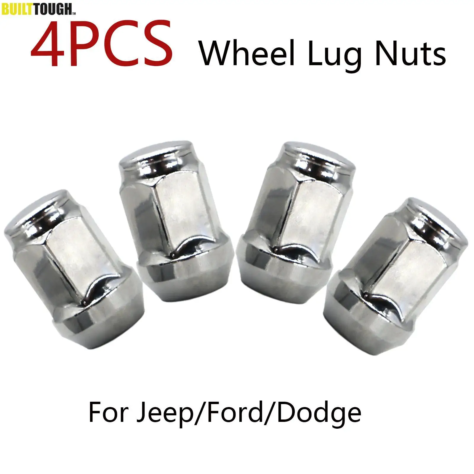 Roda de aço Lug Nuts para Jeep, Chrome Acessórios Do Carro, Jeep Wrangler JK TJ Grand Cherokee, Liberdade Comandante Dodge Nitro, 1/2 "-20, 4 Pcs