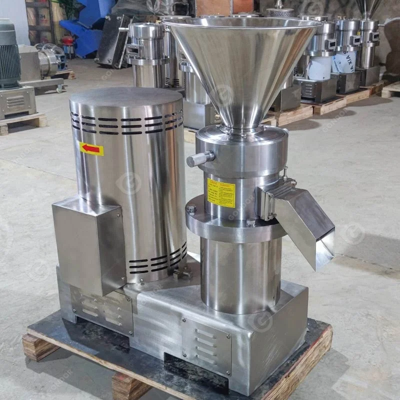Pepper Sauce Grinder Silver Maker 50kg/H Peanut Butter Line Horizontal Colloid Mill for Tomato Emulsion